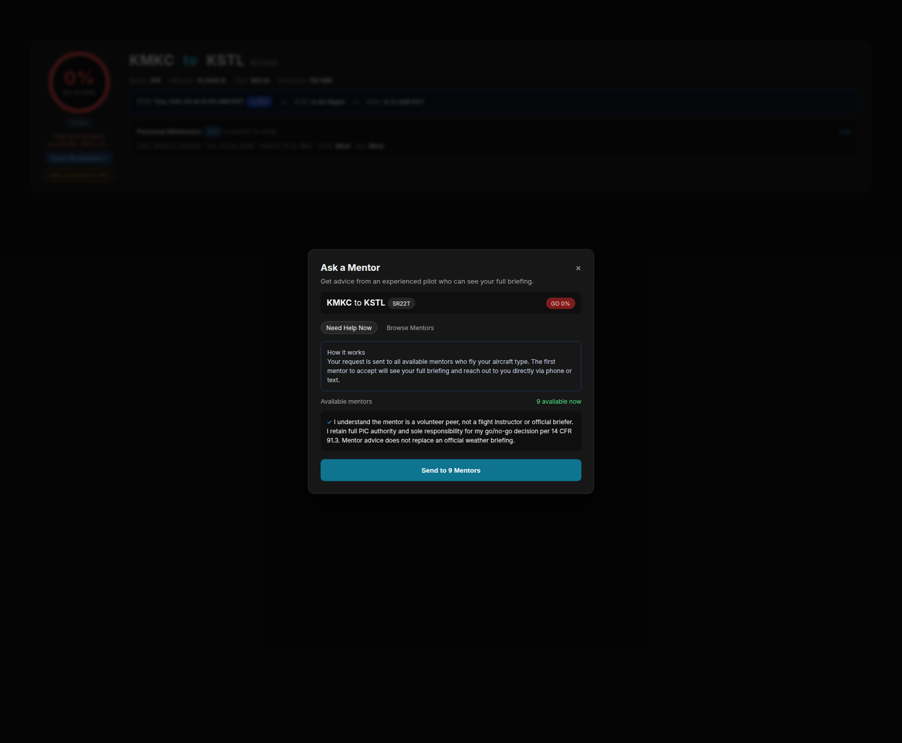 Ask a Mentor dialog showing Need Help Now tab with PIC acknowledgment and Send button (sample placeholder data)